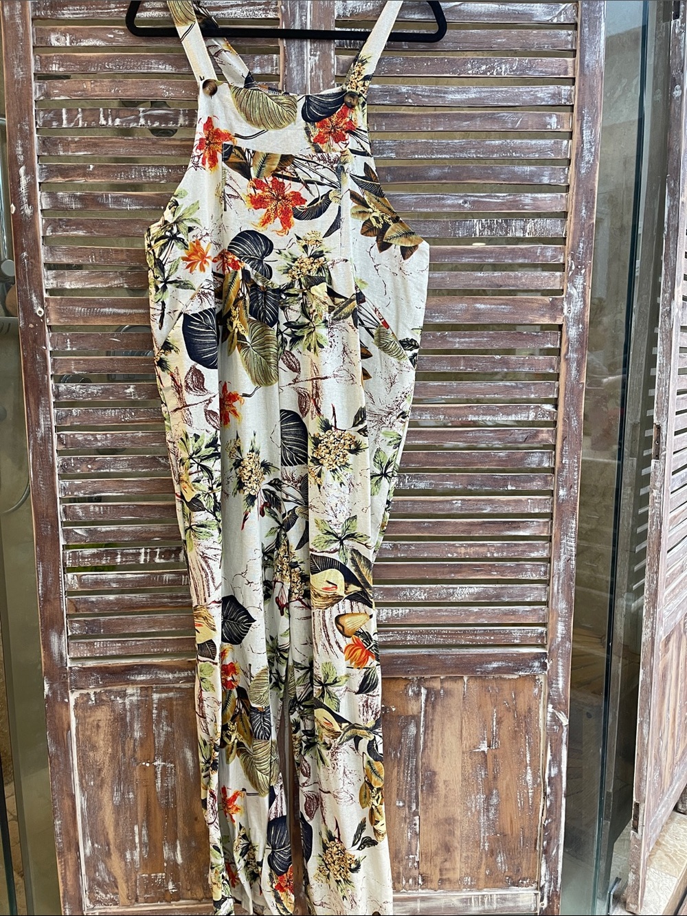 Beautiful bohemian Floral Cream Wide-Leg Jumpsuit new without tags